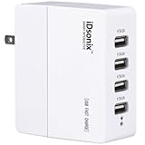 iDsonix 5V 6A 30W Universal AC Wall Charger with Two 5V 2.1A Port and Two 5V 1A Port