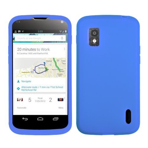 Asmyna LGE960CASKSO003 Slim and Soft Durable Protective Case for LG Nexus 4 E960 - 1 Pack - Retail Packaging - Dark Blue