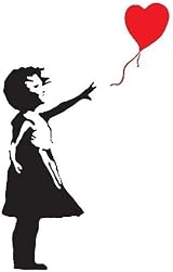 Toumett Banksy Girl Heart Balloon Vinyl Wall Art Decal Sticker 56x29cm view 1