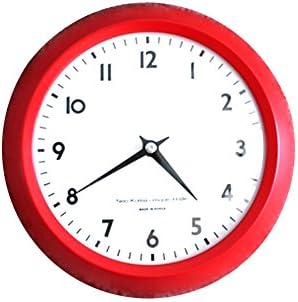 MMJ Retro Round Wall Clock 9.3 inch Red White Sky Blue for theKitchen (White)