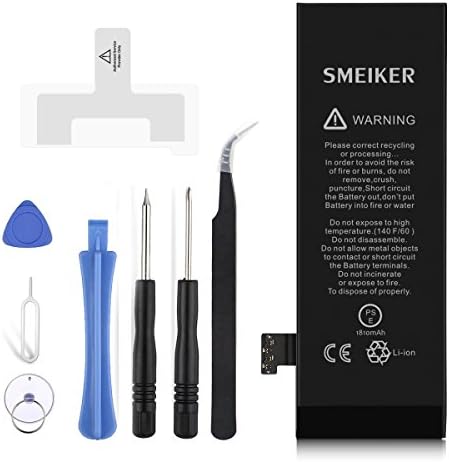 SMEIKER Battery for iPhone 5 3.8v 1440 mAh Li-ion Polymer Mobile Phone Battery with All Repair Tool Kits (12-Month Warranty)