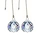 Magnificent Crystal 40mm Clear Crystal Ball Prism 2 Pieces Dazzling Crystal Ceiling Fan Pull Chain
