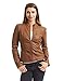 Come Together California WJC746 Womens Vegan Leather Motorcycle Jacket M Camel