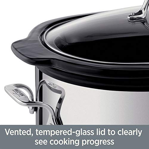 AllClad SD700450 Programmable OvalShaped Slow Cooker with Black Ceramic Insert and Glass Lid