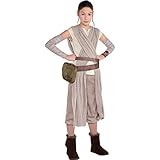 Costumes USA Star Wars 7: The Force Awakens Rey Costume for Girls, Size Medium, Includes Jumpsuit, Arm Warmers, and More