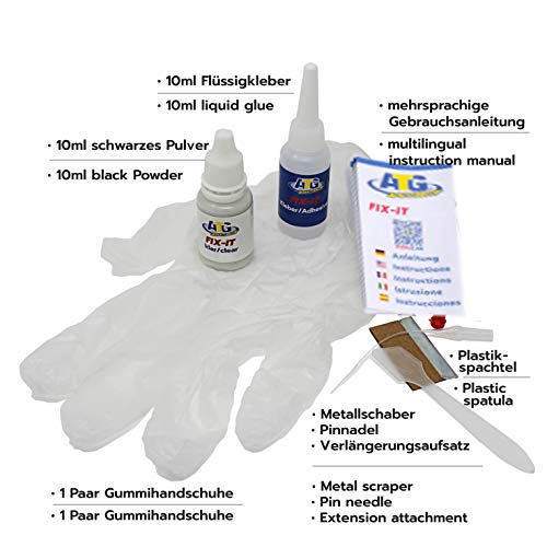 ATG® Sekundenkleber extra stark - Professioneller zwei Komponentenkleber für Kunststoff Glas Porzellan - Praktischer Alleskleber extra stark wasserfest - 10ml Industriekleber & 20g klares Granulat – Bild 3
