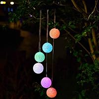 Doingart Solar Wind Chime, 7 Color Changing Solar Mobile Wind Chime Outdoor (Solar Ball Light)