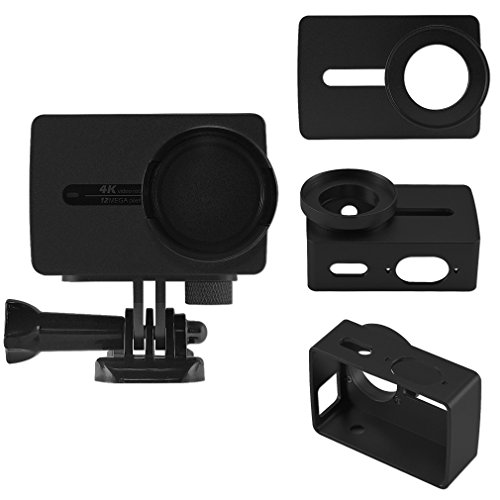 First2savvv XM2-TL-01 black Aluminium Alloy Protective Housing Case Shell for XIAOMI YI 2 4K Action Camera + Spanner Wrench