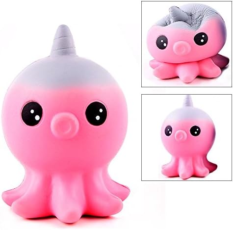 Squishies Slow Rising Toys Aisikasi Jumbo Slow Rising Soft Squishy Charms Toy for Stress Relief and Time Killing Scented Soft Kawaii Squishy Animal Toy (Pink Octopus)