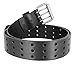 BS200 Three Hole Genuine Leather Casual Jean Belt-Black 1-3/4