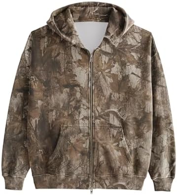 Burnside Adult Full-Zip Camo Hoodie XL GREEN CAMO at Amazon Men's