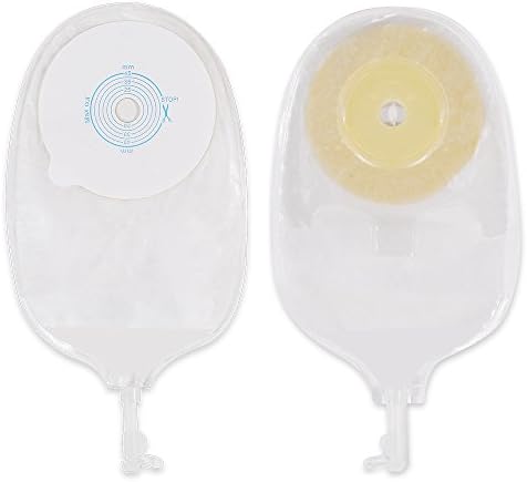 Urostomy Colostomy Pouches One Piece - Jercan E001 Drainable Pouches for Ostomy Supplies, Ileostomy Care Including 10 Pieces,1 Ostomy Measure Card, FDA Approved
