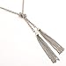 LUREME Simple Silver Thin Chain Knot and Tassel Long Necklace-Silver (01003351)