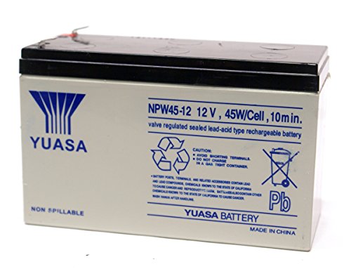 YUASA NPW45-12 12V 45W/Cell 9ah Lead Acid Valve Replacement Battery For Dell 1000W H914N R464R GHMPG Tower UPS Uninterrupted Power Supply (UPS)