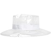 PRETYZOOM Waterproof Transparent Bucket Hat Wide Brim Fisherman Hat for Outdoor Use Rain Foldable PVC Beach for Women Men Gardening Hiking
