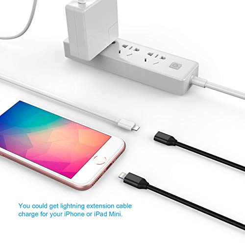 EMATETEK Extender Connector Cord Pass Video Audio Data and Charging. Female to Male Port 3Feet Black Extension Cable Made of Aluminum and PVC. - Thumbnail 3