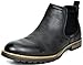 Bruno Marc Men's Philly-2 Black Leather Lined Chelsea Dress Ankle Boots - 8.5 M US