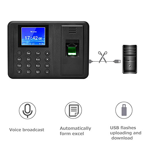 Antner-Fingerprint-Time-Attendance-Clock-Output-Attendance-Report-Directly-USB-Flash-Disk-Download-Employee-Payroll-Recorder-Black
