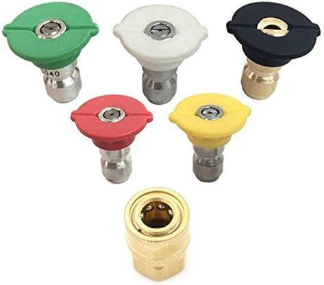 Wetrys Pressure Washer Accessories Kit,5 Power Washer Spray Nozzle Tips,1/4inch Quick Connecting Coupler