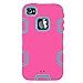 iPhone 4S Case,Shockproof Heavy Duty Combo Hybrid Defender High Impact Body Rugged Hard PC & Silicone Case Protective Cover For Apple iPhone 4 4S (Rose Green)
