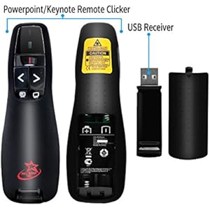 Red Star Tec Wireless Powerpoint and Keynote Presentation Remote Clicker PR-819 (Black, 1 Pack)