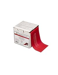 TheraBand banda de resistencia rollo de 25 yardas, bandas elásticas profesionales no de látex para entrenamientos superiores e inferiores del cuerpo, terapia física, pilates inferiores, flexibilidad y rehabilitación, caja dispensadora