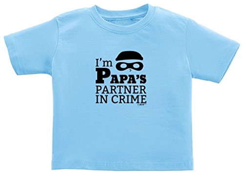 Baby Shower Gift I'm Papa's Partner in Crime Toddler T-Shirt 3T Light Blue - Thumbnail 3