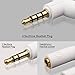 AFUNTA Auxiliary 3.5mm Jack Splitter Kit, U Shape, White