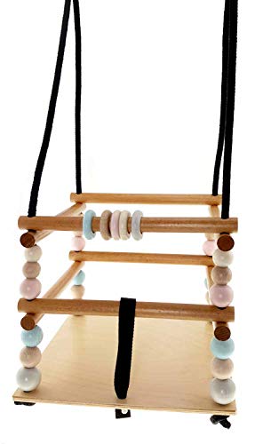 Hess Holzspielzeug 31106 - Gitterschaukel aus Holz, Nature Serie, handgefertigt, für Kleinkinder ab 12 Monaten, für… – Bild 3