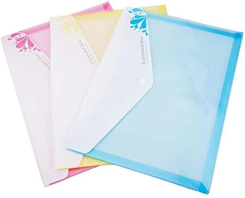 RGANT Expanding Document Folder with Snap Button,Double Poly Envelope File Folder for Office School Students-A4 Size-Set of 3