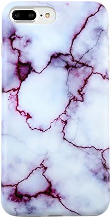 Purple White Marble iPhone 7 PLUS Case Cover by Velvet Caviar Cute Cool Mobile Cell Phone Cases Covers (Purple Streak Marble)