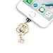 Mavis's Diary 2 Pcs Bling Diamond Dust Plugs/Cell Charms/Date Cable Jack for iPhone 12/11/XS/XR/8/7/6/SE iPhone Charging Cable Jack - Green Rose&Pearl