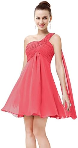 CaliaDress Women Empire Sleeveless Short Homecoming Dress Bridesmaid Gowns C192LF Coral US10