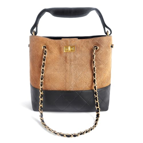 OMELUMO Suede Quilted Hobo Bag