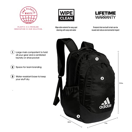 adidas Defender Team Sports Backpack, Black/White, One Size Pricepulse