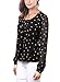 DJT Korean Style Polka Dot Womens Pleated Loose Blouses Tops Black-Coffee XXL