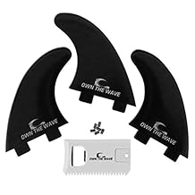 Aletas reforzadas de fibra de vidrio para tabla de surf (3), tornillos FREE FCS y llave Hex.