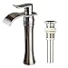 Votamuta Waterfall Spout Single Handle Bathroom Sink Vessel Faucet Mixer Tap Lavatory Faucets Tall Body,Brushed Nickel
