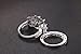 Zealmer Rhodium Plated Princess Cut Past Present Future Engagement Rings CZ Cubic Zirconia Set 7