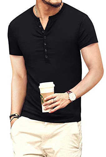 1 YTD+Casual+Henley+Fashion+T+Shirt