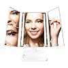 Lighted Makeup Mirror – 3-Color Dimmable Lighting Vanity w/ 32 LEDs, Tri-Fold Design – 1X 2X 3X Magnification, Smart…