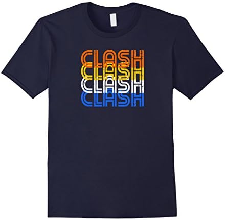 Mens Clash Vintage Retro Text - Clash On Shirts Medium Navy