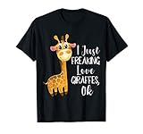 I Freaking Love Giraffes Women TShirt - Giraffe Lovers Gift
