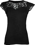 Spiral - Womens - GOTHIC ELEGANCE - Lace Layered Cap Sleeve Top Black