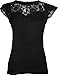 Spiral - Womens - Gothic Elegance - Lace Layered Cap Sleeve Top Black