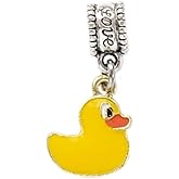 Dangle Yellow Rubber Duck Charm Bead