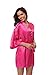 VogueBridal Women's Satin Rhinestone Short Wedding Kimono Robe