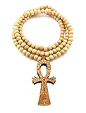New ANKH CROSS Wood Pendant 8mm/36