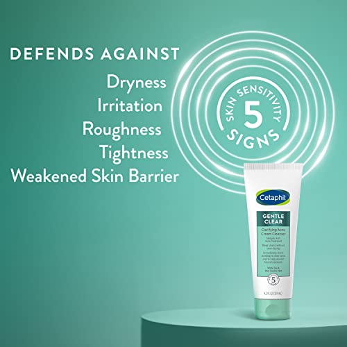 Cetaphil Acne Face Wash, Gentle Clear Clarifying Acne Cream Cleanser
