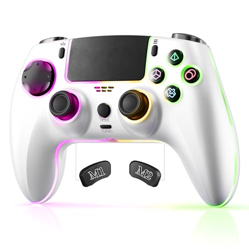 AFMVV Wireless Controller for PS5 with RGB LED,TURBO, Dual Vibration, 6 Axis Gyro Sensor, Touchpad, Ergonomic for Playstation 5 Controller, Compatible with PlayStation 5/PC/Mac/ios/Android/Steam